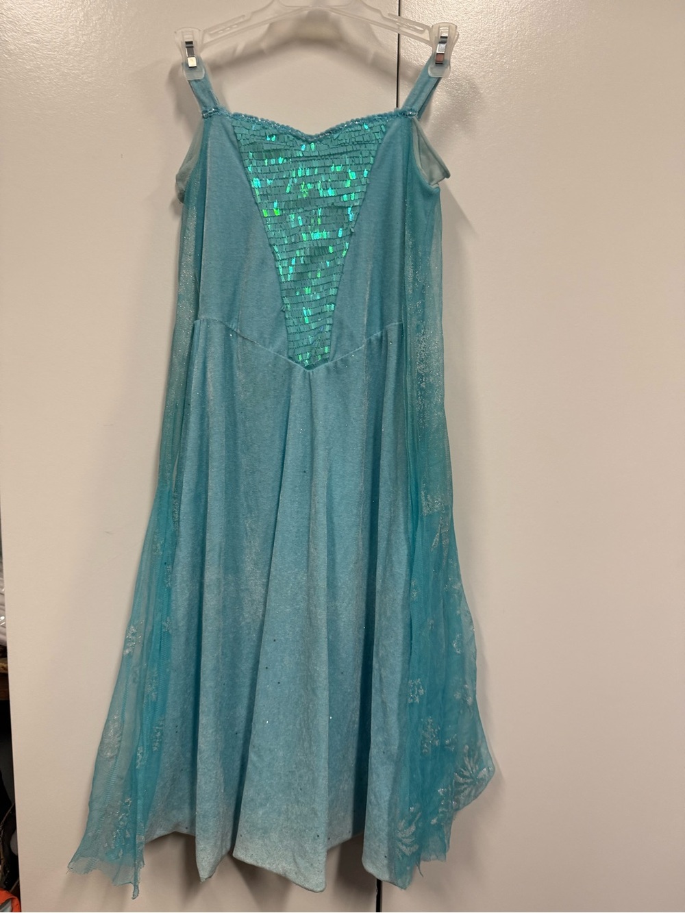 Disney Frozen Princess anna Costume Dress- blue velvet and sequins. Halloween